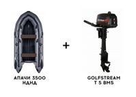 купить Лодка ПВХ АПАЧИ 3500 НДНД + 2х-тактный лодочный мотор GOLFSTREAM T 5 BMS в Москве - фото 