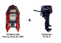 купить Лодка ПВХ STORMLINE Heavy Duty AL 380 + 2х-тактный лодочный мотор TOHATSU M 25 S в Москве - фото 