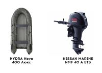 купить Лодка ПВХ HYDRA Nova 400 Люкс камуфляж + 4х-тактный лодочный мотор NISSAN MARINE NMF 40 A ETS в Москве - фото 
