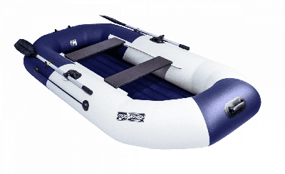 купить Гребная лодка ПВХ ТАЙМЕНЬ N-270 НД серый-синий в Москве - фото 