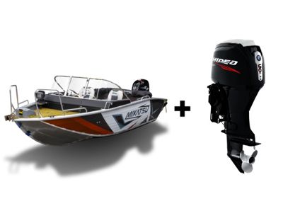 Комплект Алюминиевая лодка (катер) Mikatsu (Микатсу) 475 (Z43) Premium + мотор Hidea HDEF60FUEL-T EFI в Москве