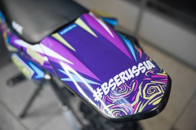 купить Мотоцикл BSE MX 125 17/14 Purple Dragon PITBIKE в Москве - фото 