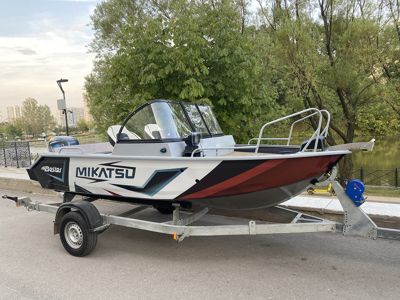купить Комплект Алюминиевая лодка (катер) Mikatsu (Микатсу) 470 (Z43) Sport + мотор Hidea HDEF60FUEL-T EFI в Москве - фото 