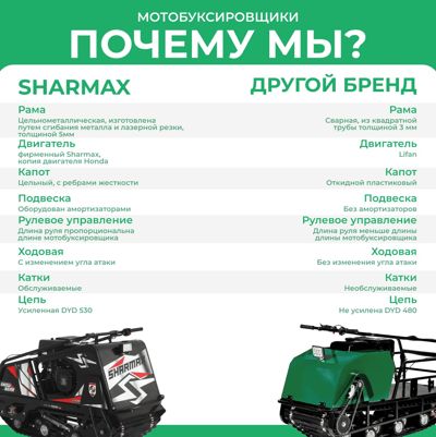 купить Мотобуксировщик SHARMAX S500 1450 HP20 Enduro в Москве - фото 
