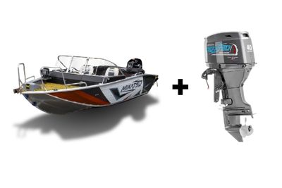 купить Комплект Алюминиевая лодка (катер) Mikatsu (Микатсу) 470 (Z43) Premium + мотор Mikatsu MF40FEL-T-EFI в Москве - фото 