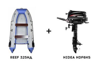 Лодка ПВХ REEF 325НД + 4х-тактный лодочный мотор HIDEA HDF6HS в Москве