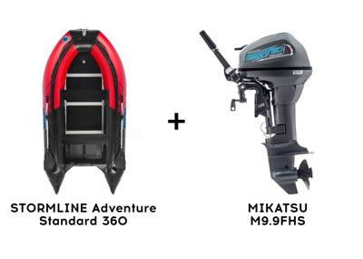 купить Лодка ПВХ STORMLINE Adventure Standard 360 + 2х-тактный лодочный мотор MIKATSU M9.9FHS в Москве - фото 