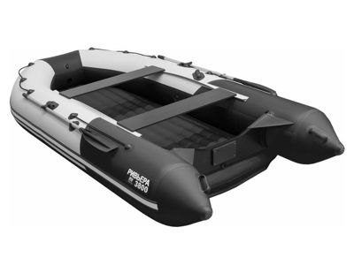 купить Лодка ПВХ РИВЬЕРА 3800 килевое надувное дно "комби" светло-серый/черный в Москве - фото 